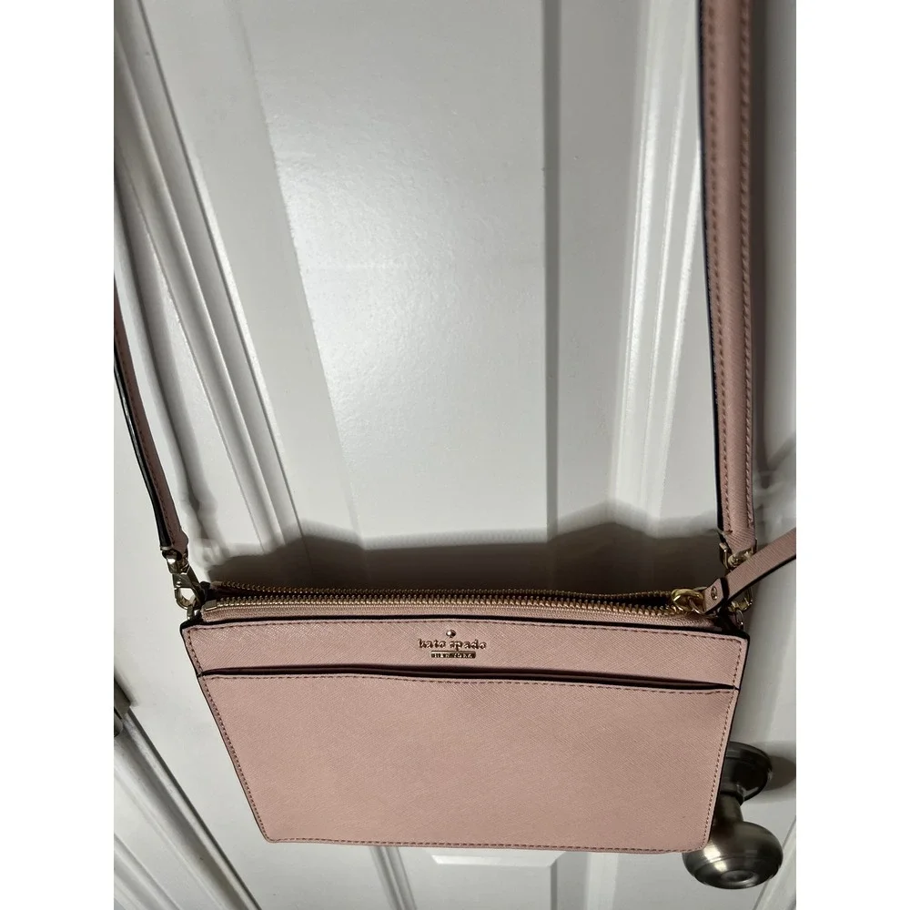 Kate Spade Cameron Street Carlisle Pink Saffiano Leather Crossbody Bag PXRU8056